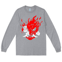 Heather Grey cyberpunk 2077 Long Sleeve Tee - artisFamous