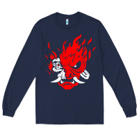 Navy cyberpunk 2077 Long Sleeve Tee - artisFamous