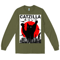 Vintage Catzilla Japanese Sunset Style Long Sleeve Tee | Teevron