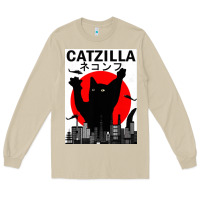 Mushroom vintage catzilla japanese sunset style Long Sleeve Tee - artisFamous