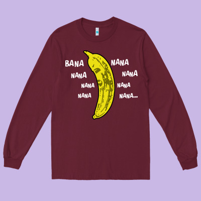 Banana Long Sleeve Tee Designed By Artisfamous
