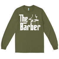 Army Green the barber Long Sleeve Tee - artisFamous