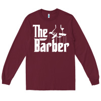 Burgundy the barber Long Sleeve Tee - artisFamous