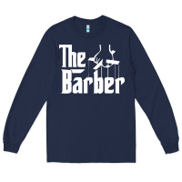 Navy the barber Long Sleeve Tee - artisFamous