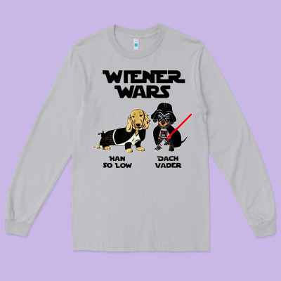 Wiener Wars Funny Dachshund Long Sleeve Tee Designed By Artisfamous