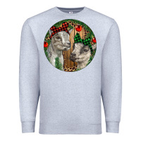 Heather Grey Baby Goats Christmas Premium Sweatshirt - RanaPortraitStore