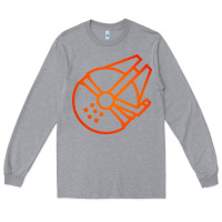 Heather Grey millennium falcon Long Sleeve Tee - artisFamous