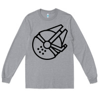 Heather Grey millennium falcon Long Sleeve Tee - artisFamous