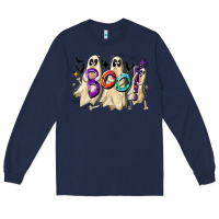 Navy boo Long Sleeve Tee - CowhideDigitalArt