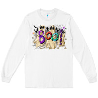 White boo Long Sleeve Tee - CowhideDigitalArt