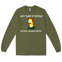 Army Green ned flanders Long Sleeve Tee - artisFamous