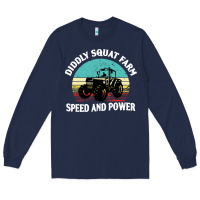 Navy diddly squat farm speed and power Long Sleeve Tee - artisFamous