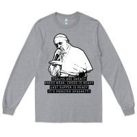 Heather Grey pope mc Long Sleeve Tee - artisFamous