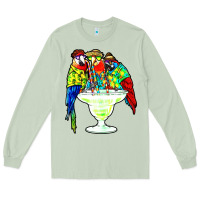 Matcha parrots drinking margarita hawaiian Long Sleeve Tee - artisFamous