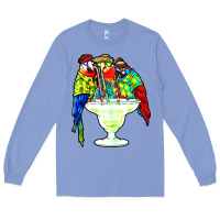 Colony Blue parrots drinking margarita hawaiian Long Sleeve Tee - artisFamous