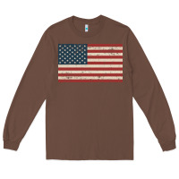Chestnut american flag Long Sleeve Tee - artisFamous