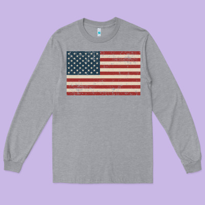 American Flag Long Sleeve Tee Designed By Artisfamous