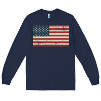 Navy american flag Long Sleeve Tee - artisFamous