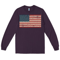 Plum american flag Long Sleeve Tee - artisFamous