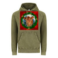 Vintage Olive christmas red angus calf head Vintage Hoodie - LillyAllenDesigns