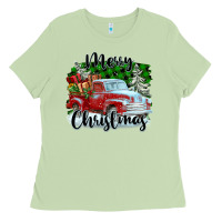 Matcha Merry Christmas Truck With Gifts Ladies Tee - FaDigitalArtStudio