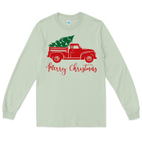 Matcha vintage red truck with christmas Long Sleeve Tee - artisFamous