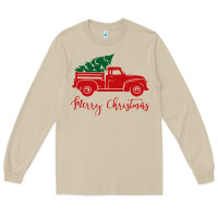 Mushroom vintage red truck with christmas Long Sleeve Tee - artisFamous