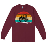 Burgundy vintage tractor Long Sleeve Tee - artisFamous