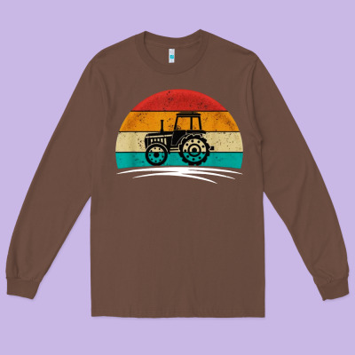 Vintage Tractor Long Sleeve Tee Designed By Artisfamous