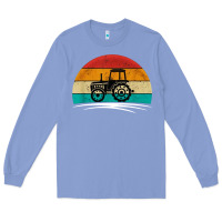 Colony Blue vintage tractor Long Sleeve Tee - artisFamous