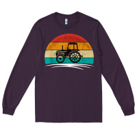 Plum vintage tractor Long Sleeve Tee - artisFamous