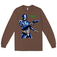 Chestnut 8bit robocop Long Sleeve Tee - artisFamous