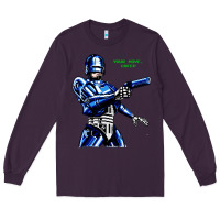 Plum 8bit robocop Long Sleeve Tee - artisFamous