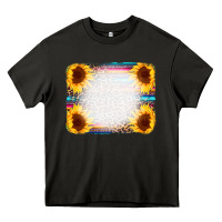 Asphalt Serape Bleached Sunflowers Leopard Background Heavy Core Tee - CowCowDesign