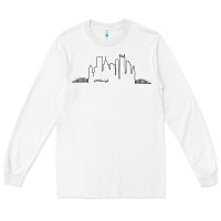 White pittsburgh skyline city Long Sleeve Tee - artisFamous