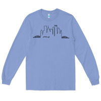 Colony Blue pittsburgh skyline city Long Sleeve Tee - artisFamous