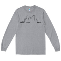 Heather Grey pittsburgh skyline city Long Sleeve Tee - artisFamous