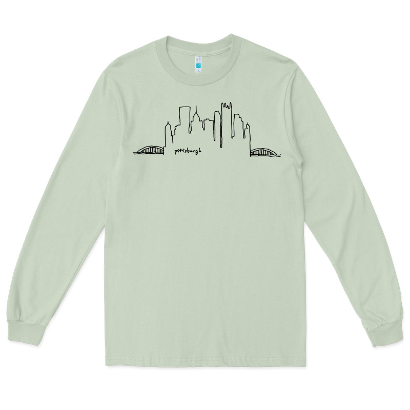 Pittsburgh Skyline City Long Sleeve Tee by artisFamous | Teevron