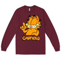 Burgundy Funny Garfild new vector design Long Sleeve Tee - artisFamous