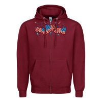 Burgundy fourth of july american flag Zipper Hoodie - RanaPortraitStore