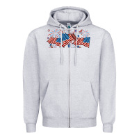 Heather Grey fourth of july american flag Zipper Hoodie - RanaPortraitStore