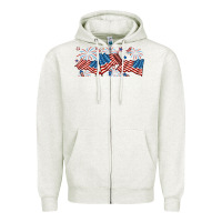 Oatmeal Heather fourth of july american flag Zipper Hoodie - RanaPortraitStore