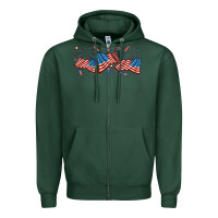 Fourth Of July American Flag Zipper Hoodie | Teevron