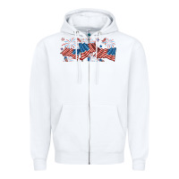 White fourth of july american flag Zipper Hoodie - RanaPortraitStore
