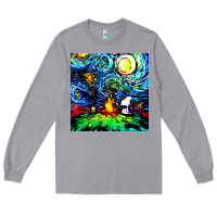Heather Grey starry night print van gogh parody Long Sleeve Tee - artisFamous