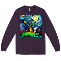 Plum starry night print van gogh parody Long Sleeve Tee - artisFamous