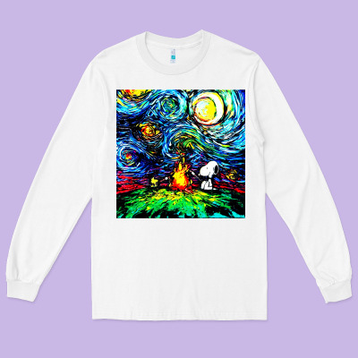 Starry Night Print Van Gogh Parody Long Sleeve Tee Designed By Artisfamous