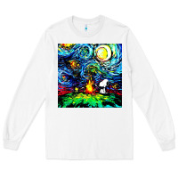 White starry night print van gogh parody Long Sleeve Tee - artisFamous