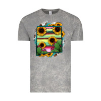 Cloud Rock New Mexico Map Sunflower Cactus Serape Vintage Tee - RanaPortraitStore