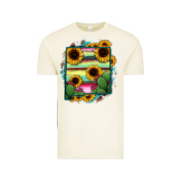 Vintage Arctic New Mexico Map Sunflower Cactus Serape Vintage Tee - RanaPortraitStore